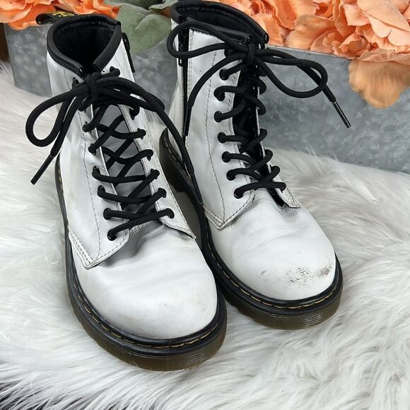 Doc Martens 1460J Combat Boots Youth Size 2 Lace Up Side Zip - Picture 3 of 11